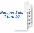 A4 Size Numbers 1 - 50 <br>Portrait Style<br>1/25 Cut
