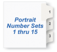 Numbers 1 - 15 Portrait<br>1/15 Cut