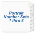 Numbers 1 - 8 Portrait<br>1/8 Cut