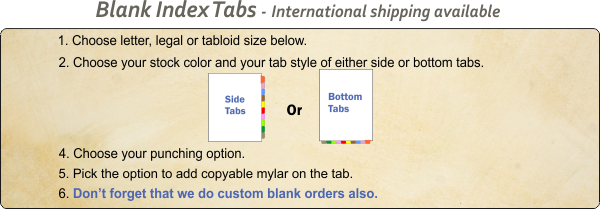 Blank Index Tabs