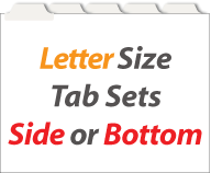 <h3>Blank Letter Size Tabs</h3>1/3 cut thru 1/25 cut<br>Copy Mylar Option