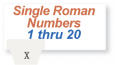 Individual Roman Numbers I - XX FlipChart