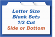 Blank Index Tab Sets - 1/3 cut<br> Imprintable