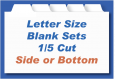 Blank Index Tab Sets - 1/5 cut<br> Imprintable